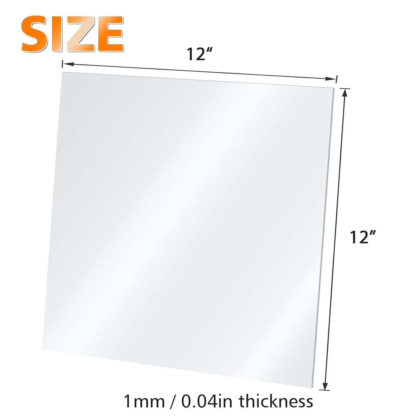Egofine Plexiglass Sheets Acrylic Sheets 12 Pack of 12x12’’ 0.04 Thick Clear Plastic Cast Transparent Plexi Glass for Crafting Projects, Replacement Picture Frame Glass, DIY Display, Easy to Cut