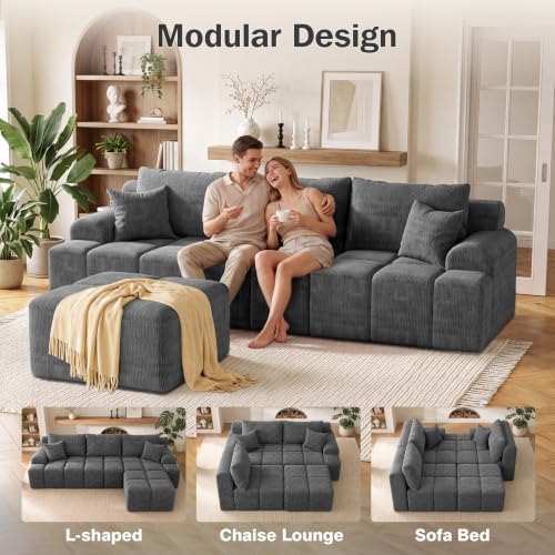 Vipbear 120" Oversized Modular Sectional Sofa, Boneless Couch - Image 6