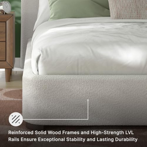 Signature Design by Ashley Upholstered Queen Bed Frame, Tall Headboard - Image 5