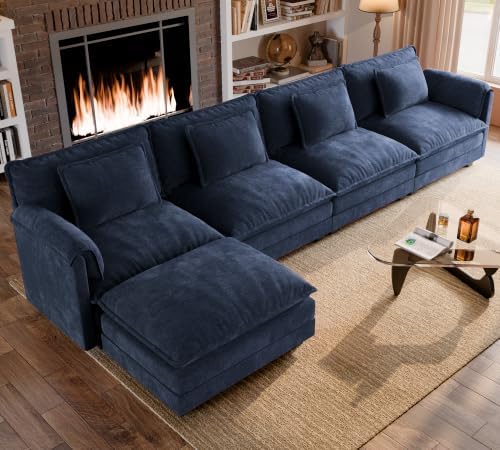 ELUCHANG 153" Oversized Modular Sectional Sofa, Comfy Chenille Cloud Couch by ELUCHANG