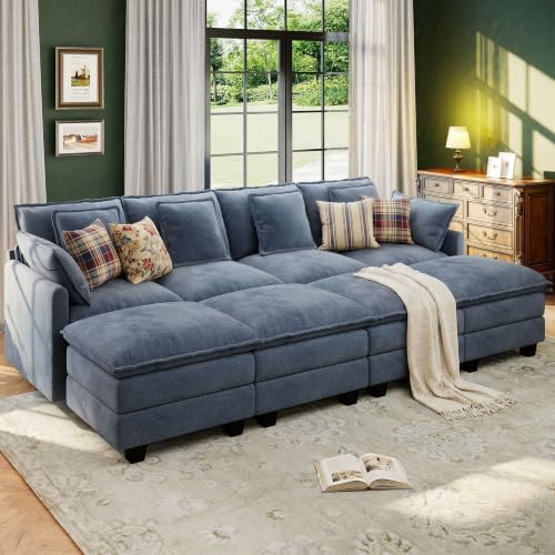 Hanherry 107" Cloud Couch Sectional Modular Sofa, Deep Seat Couches by Hanherry