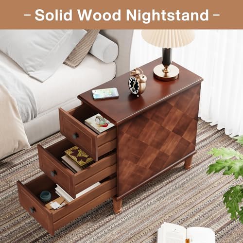 Tribesigns Solid Wood End Table, Fully Assembled Side Table - Image 5