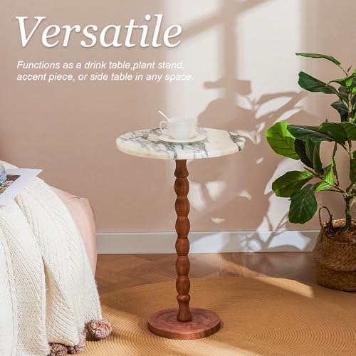 Small Marble Side Table, Round End Table - Image 4