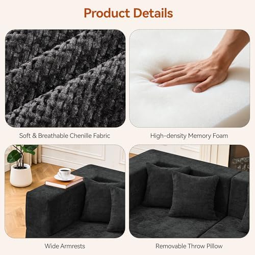 MONVANE Modular Sectional Sofa, Oversized 8 Seat Convertible U Shaped Couch - Image 5
