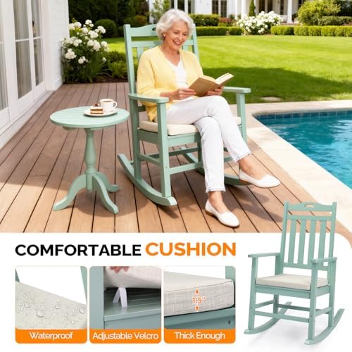 VINGLI 2PCS Outdoor Rocking Chair, Oversized Chair - Image 7