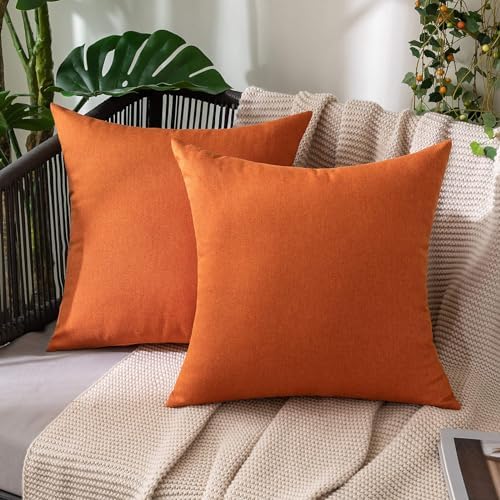 MIULEE Decorative Outdoor Pillow Covers Fall 12x12 Orange by MIULEE