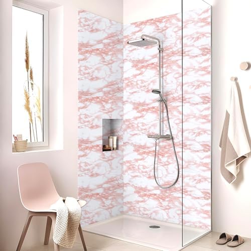 Marble Contact Paper Pink Peel and Stick Wallpaper - Image 6