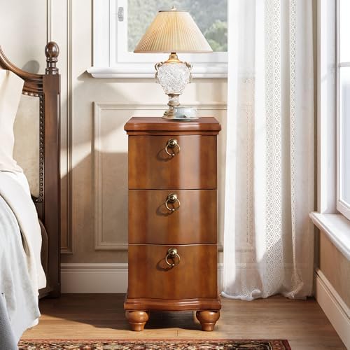 Tribesigns Wood Narrow End Table, Fully Assembled Walnut Nightstand - Image 5