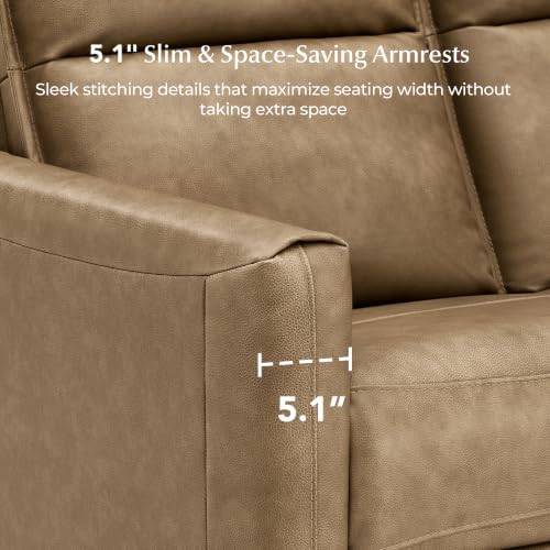CHITA Genuine Leather Couch, 1-seat Power Recliner Sofa - Image 6