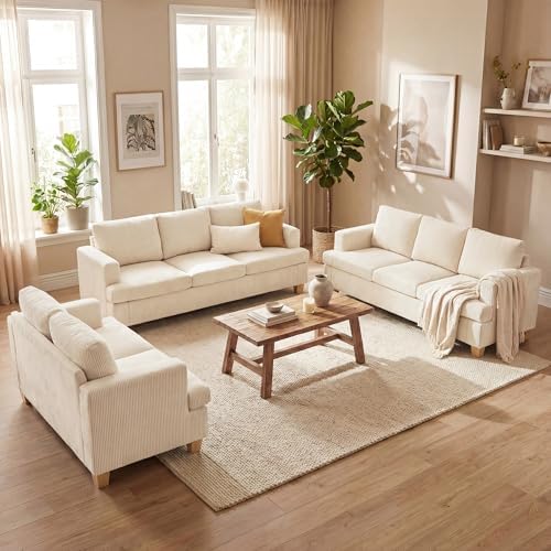 YOUDENOVA 3 Pieces Corduroy Couch Set by YOUDENOVA
