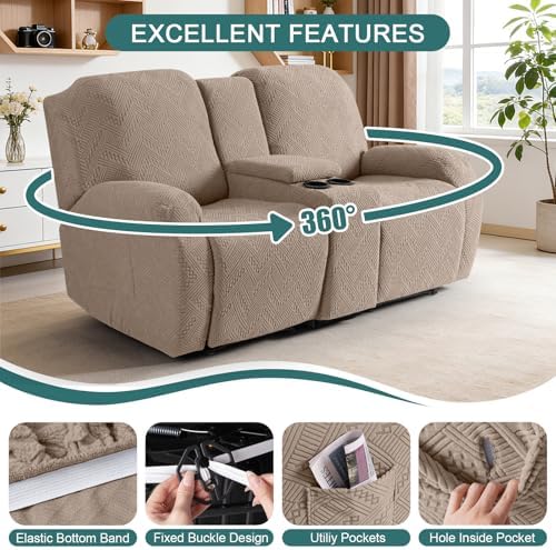 Ruaozz Stretch Loveseat Recliner Cover - Image 5