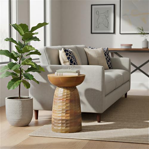 SIMPLIHOME Boyd 13" Wide Solid Mango Wood Table in Honey Earthtone - Image 3