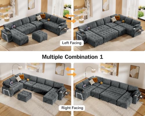 Vipbear 111" Modular Sectional Sleeper Sofa - Image 4