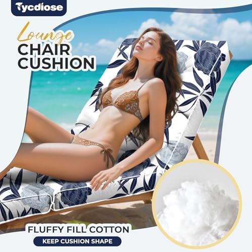 Outdoor Chaise Lounge Chair Cushion, Waterproof Non-Slip Patio Chaise Lounge - Image 2