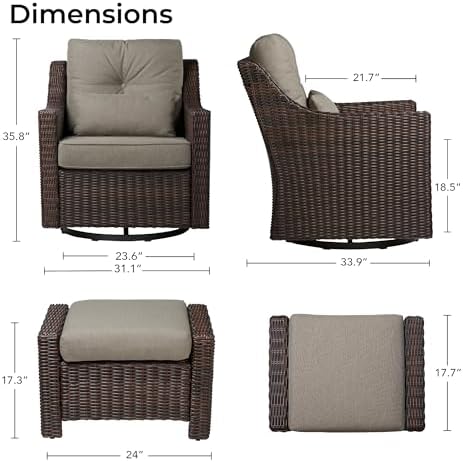 CHITA Patio Furniture Set, Outdoor Rocking Swivel Chair - Image 6
