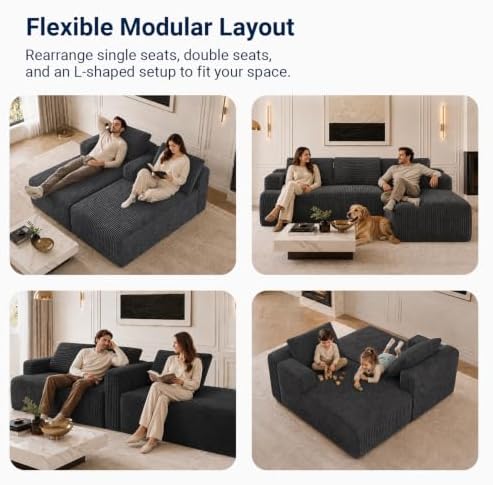 Avenco Modular Sectional Sofa, Boneless Couches - Image 6