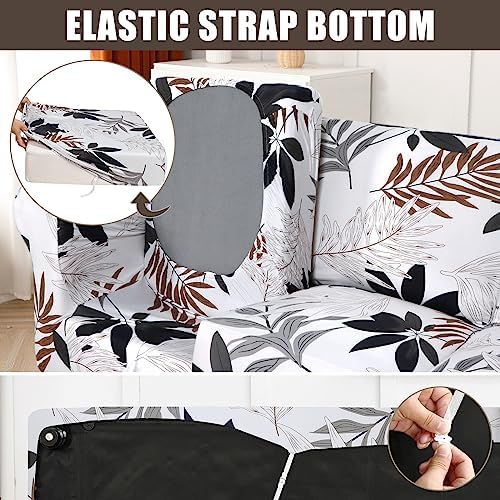 SearchI Stretch Sofa Cover Printed Couch Cover, Floral Pattern 4 Pieces Sofa - Image 4