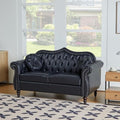 AVZEAR 60" Loveseat Sofa, Chesterfield Sofa, Mid-Century Modern PU Upholstered by AVZEAR