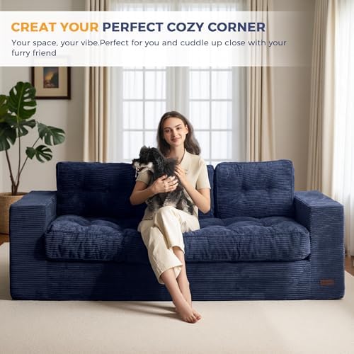 MAXYOYO Loveseat Sofa Couch, Upholstered Bean Bag Chair Cloud Seat - Image 4