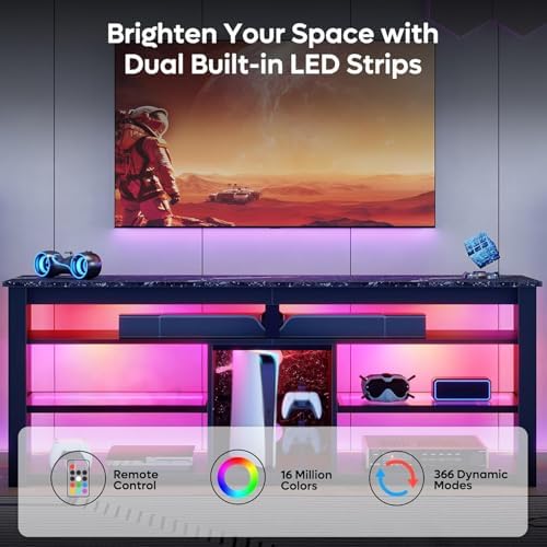 Bestier TV Stand for 70 inch TV, Tall Entertainment Center - Image 4