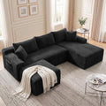 Boneless Couch, U-Shape Corduroy Sectional Sofa by Garaneeds