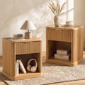Modern Fluted Nightstand Set of 2 by LerivosStory