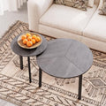 COSIEST Small Coffee Table Set of 2, Round Coffee Table by COSIEST