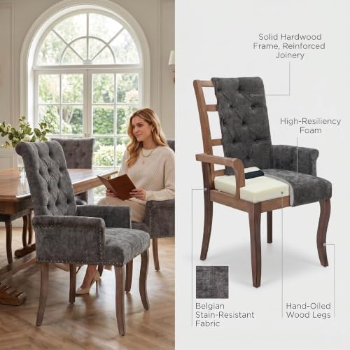 Dining Chairs Set of 2, Mid Century Modern Dining Room Chairs - Image 5