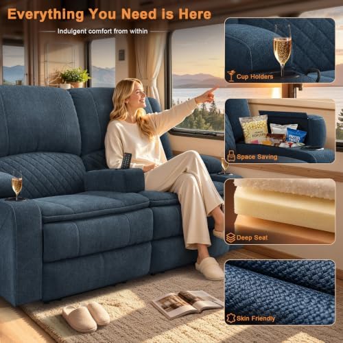 Loveseat Recliner Sofa, RV Loveseat Recliner Wall Hugger - Image 6