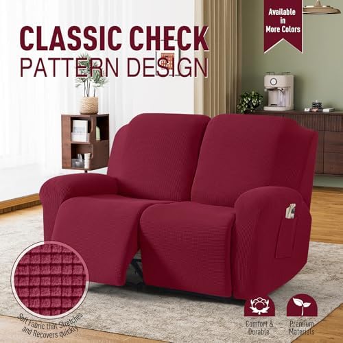 TAOCOCO Stretch Loveseat Recliner Covers 6 Piece - Image 2