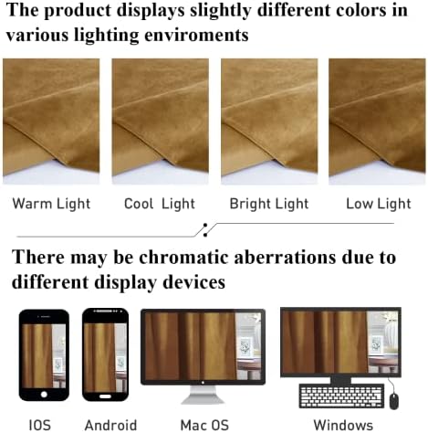 StangH Gold Brown Velvet Curtains Extra Wide Super Soft Light Blocking Window - Image 6