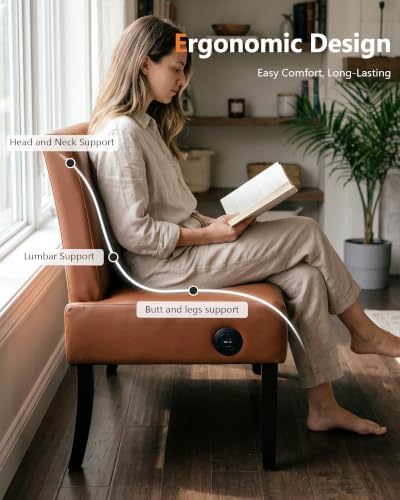 Armless Loveseat, Faux Leather Loveseat - Image 5