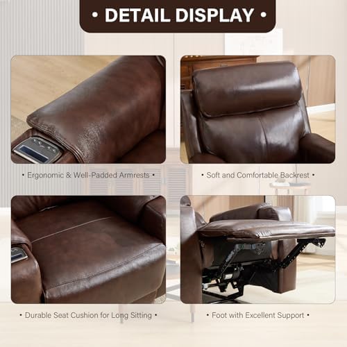 CANMOV Genuine Leather Power Recliner Sofa Set - Image 3