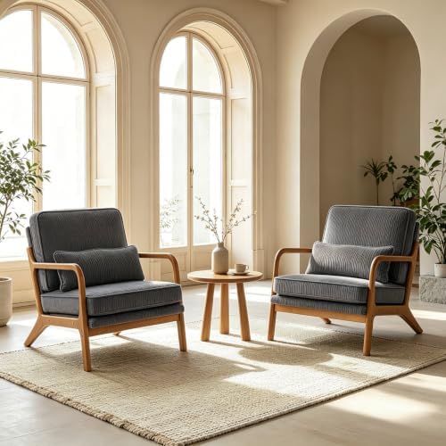 Karl home Mid-Century Modern Accent Reading Chair, Dark Grey - Image 6