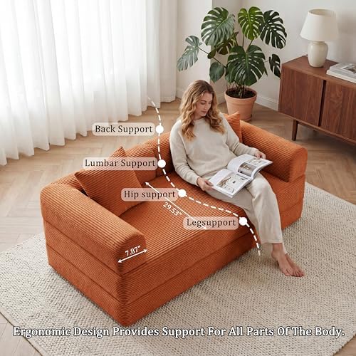 Futon Sofa Bed Modular Loveseat Sleeper Folding Pull Out Couch - Image 6