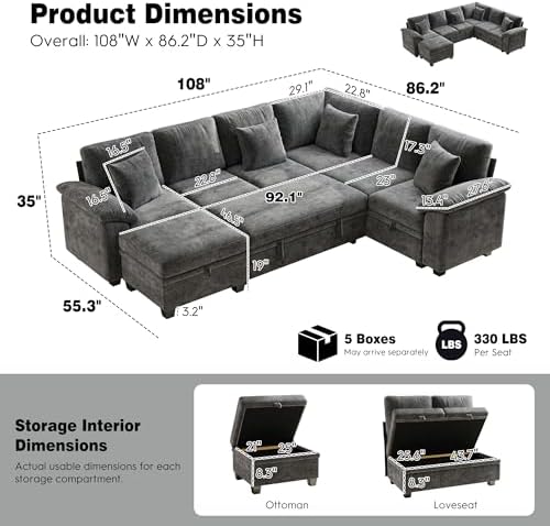 Ihanherry 108" Modular Sectional Sofa - Image 3