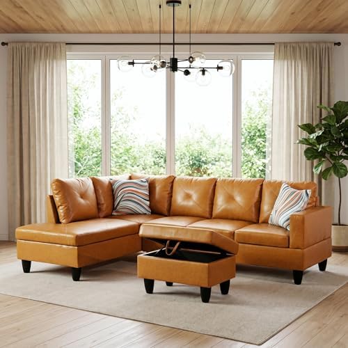 Faux Leather Sectional Couches for Living Room - Image 7