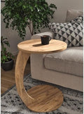C Shaped End Table for Couch Small Places, Faux Marble Engineered Wood Space by Furpinea-HandmadewithLove