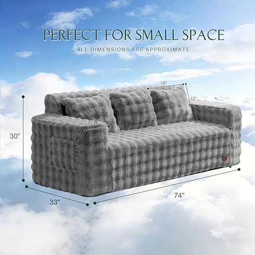 ZurNesfure Sofa Couch 3-Seater Boneless Sofa - Image 2