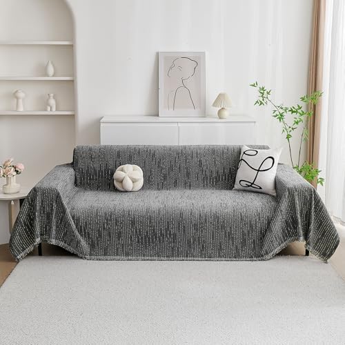 MYSKY HOME Couch Covers for Sofa, Dog Couch Cover Protector, Dark Grey Lines - Image 3