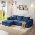 92.5" Modualr Sectional Sofa, L-Shape Corduroy Sectional Cloud Couch by ICCEQUEEFURNITURE