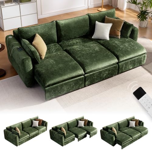 103" Electric Pull Out Sleeper Sofa Bed, 2in1 Power Extendable Couch Bed by CHICHOUSE