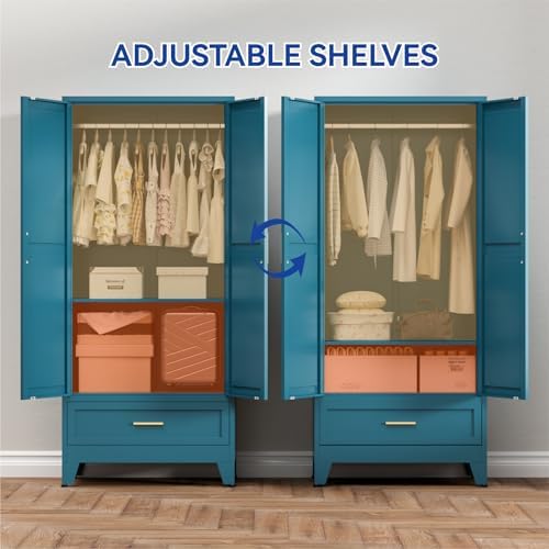 COFaR Metal Armoire Wardrobe Closet - Image 6