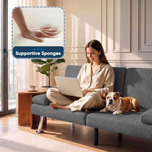 Furmax Corduroy Futon Sofa Bed, Adjustable Futon Couch - Image 5
