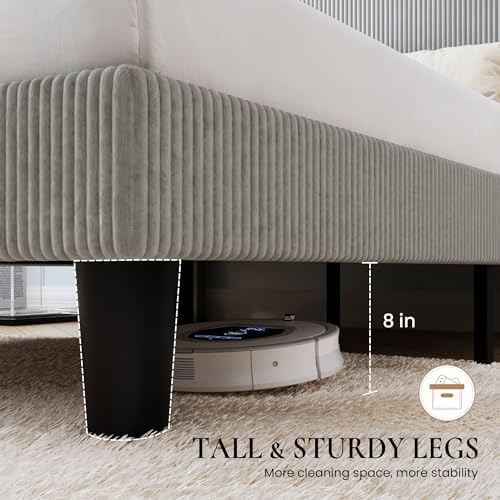 SHA CERLIN Queen Corduroy Platform Bed - Image 6
