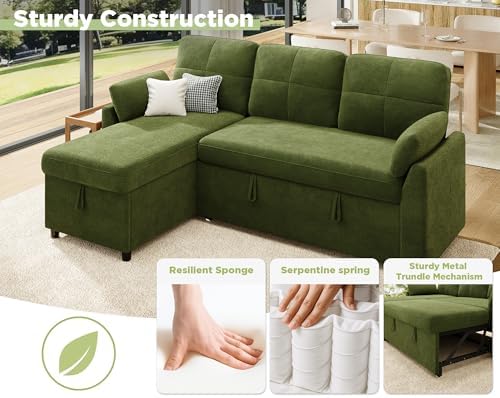 VanAcc Sleeper Sofa with Storage, Sofa Bed with Pull Out Couch - Image 7
