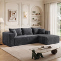 L-Shaped Sectional Boneless Cloud Couch Right Facing Chaise 92.5''-Gray by HouseMila