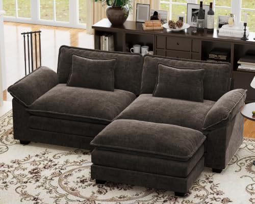 CDCASA 86" Modular Sectional Sofa, Comfy L-Shaped Cloud Couch by CDCASA