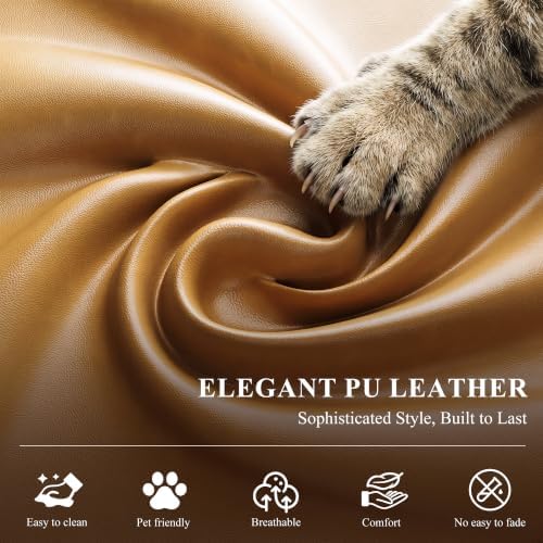 MALOL 51" Leather Loveseat Sofa - Image 5