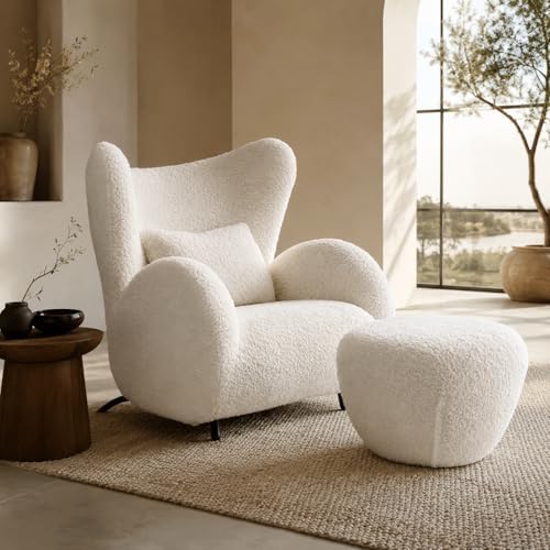Oversized Teddy Chair and Ottoman Set, Upholstered, by Mrwaiba